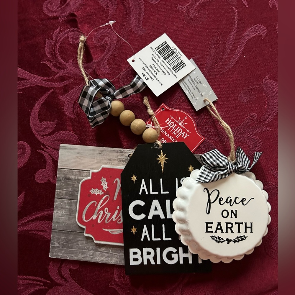 Christmas Ornaments. Set of 3.